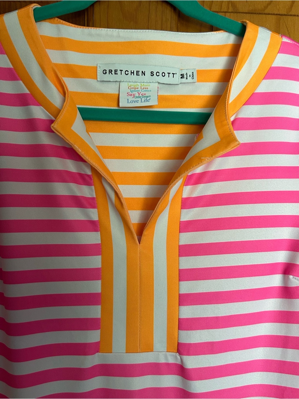 GRETCHEN SCOTT Hinkley Dress  Pink/ Orange Stripe Medium - Picture 4 of 6
